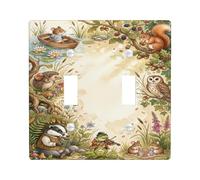 Fancy Woodland Animal - Placca di copertura per interruttore della luce | Creature della foresta, illustrazione del libro di fiabe, tema rustico, arte della natura, decorazione rustica della parete