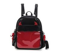 fancybag Ita Backpack Pin Display Multi-Purpose Women Backpack with Insert Gothic Design Cosplay Halloween Enamel Pins Shoulder Bag Punk Black Handbag, Nero , L