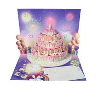 Fancyconic - Biglietto di compleanno 3D luminoso e sonoro - donna, uomo, ragazza, ragazzo - collega, amico, carta di cartone premium 350 g/m² - stampa di alta qualità - standard CE - busta inclusa