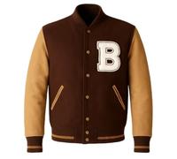 Fancyd Hotline Miami Varsity Jacket, Varsity Letterman Giacca Uomo, Marrone, XL