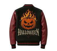 Fancyd Hotline Miami Varsity Jacket, Varsity Letterman Giacca Uomo, Nero-Maroon F1, S
