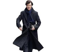Fancyd Trench da uomo Sherlock Holmes Benedict Cumberbatch, in lana e cotone, nero, Nero - Lana - Per Uomo, 4XL