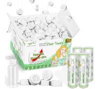 Fancyou Asciugamani Compressi da Viaggio con 4 Custodie & Asciugamani Compatti Salviettine di Cotone Portatili a Moneta per Mini Essenziali Viaggio Escursioni Campeggio Zaino in Spalla(500 Pz Verde)