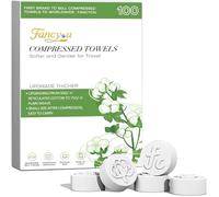 Fancyou Asciugamani Compressi Monouso, Salviette Compresse Addensato, Morbidi Compressed Towels Cotone Salviette Struccanti,Asciugamano Compresso per Viaggio Hotel Salone di Bellezza(100 Pz Verde)