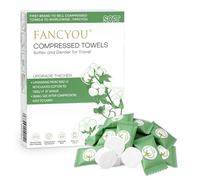 FANCYOU Asciugamani usa e getta Compresse 23x19cm 100 pezzi confezionati singolarmente Mini salviette detergenti facciali espandibili Mini salviette per asciugamani compresse per uso personale