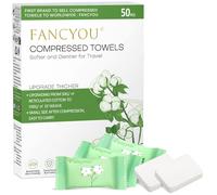 FANCYOU Asciugamani usa e getta Compresse 30x23cm 50 pezzi Compresse facciali compresse confezionate singolarmente Salviette estensibili portatili per la bellezza personale (verde)