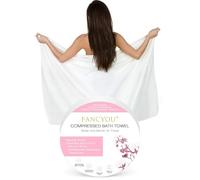 fancyou Asciugamano Compresso Grande - 100% Cotone Usa e Getta Asciugamani da Bagno per il Viaggio - 140cm x 70cm Salviette da Viaggio Ottimo per Hotel Campeggio Spiaggia Nuoto Vacanza[1 Pack Rosa]