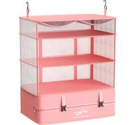 Fancyou Cubi da Appendere per Borse Organizer per Valigie, Armadio Portatile del Tessuto di Nylon Migliorato 44 * 30 * 65cm, Imballaggio di Compressione e Disimballaggio in un Passo (Rosa)