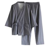 FANCYPUMPKIN Kimono da vestaglia in stile giapponese da uomo [pigiama di cotone]
