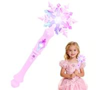 Fancysky Bacchetta Magica Luminosa Principessa, LED Bacchetta Fiocco di Neve Bambina con Luci e Suoni, 3 DIY Adesivi, Bambini Frozen Fata Carnevale Natale Halloween Winter Cosplay