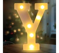 Fancysky Lettere LED da 22 cm, Lettere Luminose Led, Adatte per Proposte di Matrimonio, Festival, Feste e altri Eventi per Creare un'atmosfera Romantica e Accogliente (Y)