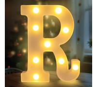 Fancysky Lettere LED da 22 cm, Lettere Luminose Led, Adatte per Proposte di Matrimonio, Festival, Feste e altri Eventi per Creare un'atmosfera Romantica e Accogliente (R)