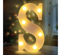 Fancysky Lettere LED da 22 cm, Lettere Luminose Led, Adatte per Proposte di Matrimonio, Festival, Feste e altri Eventi per Creare un'atmosfera Romantica e Accogliente (S)