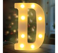 Fancysky Lettere LED da 22 cm, Lettere Luminose Led, Adatte per Proposte di Matrimonio, Festival, Feste e altri Eventi per Creare un'atmosfera Romantica e Accogliente (D)
