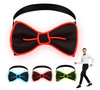 Fancysky Papillon Luminosa LED, 3 Modalità di Lampeggiamento, Papillons Divertente Regolabile, Adatte per Carnevali, Feste, Festival Musicali, Balli in Maschera, Decorazioni Originali (Rosso)