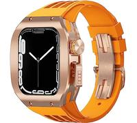 Fanda di orologi in gomma in lega in lega di titanio con fori ， per la serie 8 7 6 5 4 SE 45mm 44mm Sport Sport con custodia per paraurti resistenti alle scosse in acciaio inossidabile per uomini Mod
