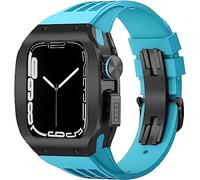 Fanda di orologi in gomma in lega in lega di titanio con fori ， per la serie 8 7 6 5 4 SE 45mm 44mm Sport Sport con custodia per paraurti resistenti alle scosse in acciaio inossidabile per uomini Mod