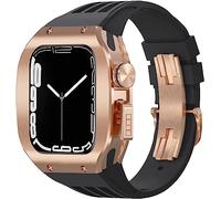 Fanda di orologi in gomma in lega in lega di titanio con fori ， per la serie 8 7 6 5 4 SE 45mm 44mm Sport Sport con custodia per paraurti resistenti alle scosse in acciaio inossidabile per uomini Mod