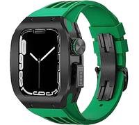 Fanda di orologi in gomma in lega in lega di titanio con fori ， per la serie 8 7 6 5 4 SE 45mm 44mm Sport Sport con custodia per paraurti resistenti alle scosse in acciaio inossidabile per uomini Mod