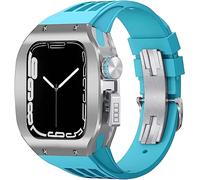 Fanda di orologi in gomma in lega in lega di titanio con fori ， per la serie 8 7 6 5 4 SE 45mm 44mm Sport Sport con custodia per paraurti resistenti alle scosse in acciaio inossidabile per uomini Mod
