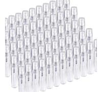 FANDAMEI - Confezione da 60 mini bottigliette spray in plastica trasparente da 3 ml, vuote per profumo, per pulizia, viaggi, oli essenziali, profumi