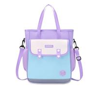 FANDARE 3 in 1 Zainetti per bambini Borsa a tracolla Borsa a mano Zaini Casual Zainetto Scuola per Zaino per Ragazzo Ragazza Color-blocking Zaini scuola Stile britannico Borse da scuola Blu viola