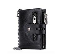 FANDARE Antifurto Portafoglio con RFID Uomo Donna Corto Portafogli Pelle Portafoglio Pieghevole con porta carte di credito portamonete porta tessere Nero