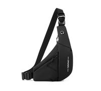 FANDARE Antifurto Sport Zaino Monospalla Borse a spalla da palestra uomo Donna PU Pelle Sling Crossbody Bag Zaini da escursione Borsa a tracolla viaggio Borsello Marsupio Borsa Nero a sinistra