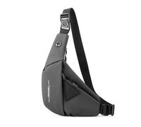 FANDARE Antifurto Sport Zaino Monospalla Borse a spalla da palestra uomo Donna PU Pelle Sling Crossbody Bag Zaini da escursione Borsa a tracolla viaggio Borsello Marsupio Borsa Grigio a destra