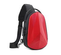 FANDARE Antifurto Zaino Monospalla Marsupio Borse piccole a tracolla Sling Bag con USB Borsa a Spalla Impermeabile per Uomo Donna Scuola Outdoor Sportiva Ciclismo Viaggio Hiking Camping Daypacks Rosso