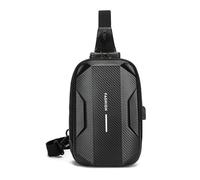 FANDARE Antifurto Zaino Monospalla Uomo Borsa a tracolla viaggio EVA Impermeabile Borsa a spalla con USB Borsa messenger Ragazzo Borsa Bandoliera Escursionismo Zaino asimmetrico Sling Bag Nero
