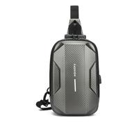 FANDARE Antifurto Zaino Monospalla Uomo Borsa a tracolla viaggio EVA Impermeabile Borsa a spalla con USB Borsa messenger Ragazzo Borsa Bandoliera Escursionismo Zaino asimmetrico Sling Bag Grigio