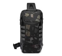 FANDARE Antifurto Zaino Monospalla Zaino Spalla con USB Grande Capacità Borsa a tracolla Uomo Donna Sling Bag Borsello a tracolla per Trekking Ciclismo Viaggio Sports Impermeabile Poliestere Camo