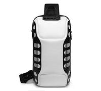 FANDARE Antifurto Zaino Monospalla Zaino Spalla con USB Grande Capacità Borsa a tracolla Uomo Donna Sling Bag Borsello a tracolla per Trekking Ciclismo Viaggio Sports Impermeabile Poliestere Bianca
