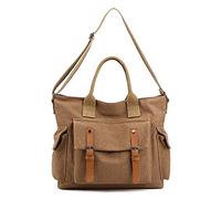 FANDARE Tela Borsa Tracolla Spalla Tote Donna Borsa a Mano Messenger per 10.5 Pollice Tablet Shopping Viaggio Partito Work Crossbody Bag Marrone