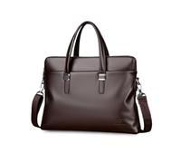 FANDARE Borsa a Messaggero in PU PU Pelle per Uomo, Tasca Business Grande Capacità per Laptop, con Multiple Tasche per Ufficio/Viaggio/Uso Quotidiano per Professionisti e Uomini d'AffariMarrone