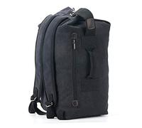 FANDARE Borsa a Secchiello in Tela Borsone Leisure Viaggio Retrò e Minimalista Zaino a Spalla Unisex per Uomo e Donna Capiente e Leggera per Sport Vacanze e Lavoro Nero B L