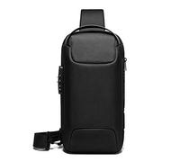 FANDARE Borsa a Tracolla Anti-Ladro Uomo e Donna, Borsa a Tracolla con Porta USB di Ricarica, Borsa da Petto Impermeabile, Zainetto da Spalla per Escursionismo Ciclismo Corsa Viaggio Nero