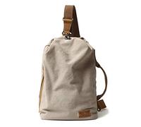 FANDARE Borsa a Tracolla, Borsa a Tracolla Unisex in Tela Vintage per Petto e Vita, Leggera e Libera le Mani per Uomo e Donna, Borsa Crossbody per Pendolari, Viaggi, Festival Bianco sporco