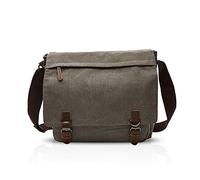 FANDARE Borsa a Tracolla Borse a spalla per 12.9 Pollici PC Ventiquattrore Borse Messenger di tela Uomo Donna Borsa postino Borsetta per viaggio lavoro scuola business università Pendolare Grigio M