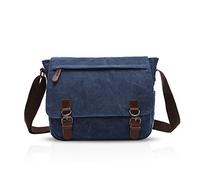 FANDARE Borsa a Tracolla Borse a spalla per 12.9 Pollici PC Ventiquattrore Borse Messenger di tela Uomo Donna Borsa postino Borsetta per viaggio lavoro scuola business università Pendolare Blu M