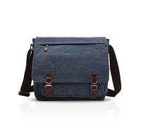 FANDARE Borsa a Tracolla Borse a spalla per 14 Pollici PC Ventiquattrore Borse Messenger di tela Uomo Donna Borsa postino Borsetta per viaggio lavoro scuola business università Pendolare Blu L