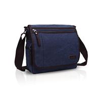 FANDARE Borsa a Tracolla Borse a spalla Ventiquattrore Borse Messenger di tela Uomo Donna Borsa postino Grande Capacità Borsetta per viaggio lavoro scuola business università Pendolare Blu
