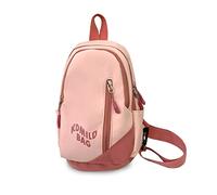 FANDARE Borsa a Tracolla Donna in Nylon Impermeabile con Design Bicolore Elegante Leggera e Compatta Ideale per Uso Quotidiano in Viaggio e al Lavoro Rosa