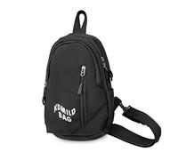 FANDARE Borsa a Tracolla Donna in Nylon Impermeabile con Design Bicolore Elegante Leggera e Compatta Ideale per Uso Quotidiano in Viaggio e al Lavoro Nero