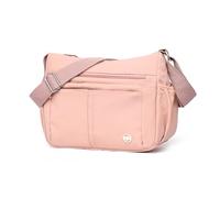 FANDARE Borsa a Tracolla in Nylon Borsa a Spalla a Mezzaluna da Donna con Tracolla Regolabile Messenger Crossbody Bag Zain a spalla singola Borse messenger per Shopping Lavoro Viaggio Festa Rosa