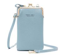 FANDARE Borsa a tracolla per cellulare Donna Piccola Borsa per cellulare Borsa a Spalla Mini Telefono Pochette Borsello Phone Crossbody Bag con Fessure per Carte e Tracolla Regolabile Blu