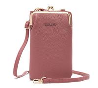 FANDARE Borsa a tracolla per cellulare Donna Piccola Borsa per cellulare Borsa a Spalla Mini Telefono Pochette Borsello Phone Crossbody Bag con Fessure per Carte e Tracolla Regolabile Viola