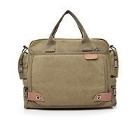 FANDARE Borsa a Tracolla Portatile Borse a spalla per 12.9 Pollici PC Ventiquattrore Uomo Borse Messenger di tela Borse Sacchetto Crossbody Bag per viaggio lavoro scuola università Borse Cachi