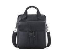 FANDARE Borsa a Tracolla spalla Uomo in Pelle, Business Piccola Borsello veramente Vintage Messenger Bag per tablet 9,7 Pollici 24 Ore Ventiquattrore Borse per Viaggi & Uso Quotidiano Nero
